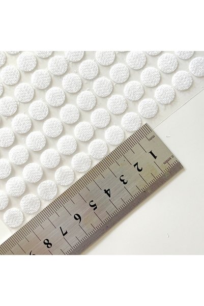 Aso Medya 500 Çift 1 Cm Cırt Bant Yuvarlak Para Para, Arkası Yapışkanlı (BEYAZ)