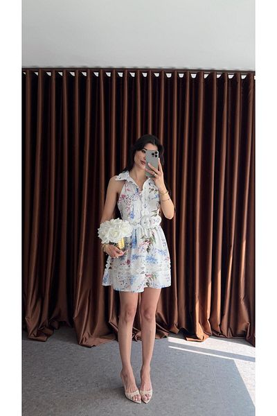 HAZELANNA Floral Design Mini Dress