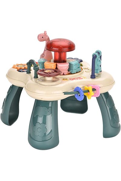 LUDIRO Mini Masuta Interactiva Educativa pentru Bebelusi, Parcul Zoologic, Lumini si Sunete