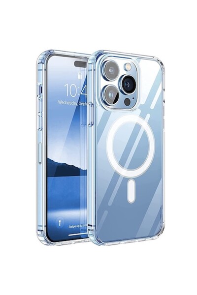 dalip Protective Case Compatible with Apple iPhone 15 Pro Max, MagSafe Pro, Silicone, White-Transparent