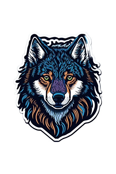 INOVATIX Set de 8 piese, autocolant lup cu urechi ascuțite, INOVATIX®. 6 cm