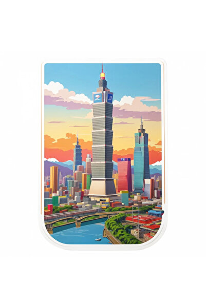 INOVATIX Set de 8 autocolante cu orașul Taipei, INOVATIX®. 6 cm