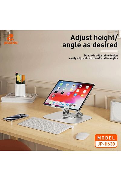 JEQANG JP-H630 Portable Tablet Stand Folding Aluminum Alloy 360 Degree Rotatable