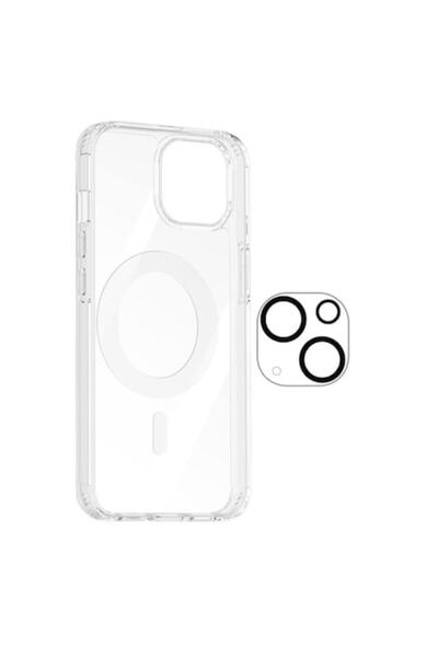 bzstore Set husa Iphone 15 Plus MagSafe si folie sticla camera