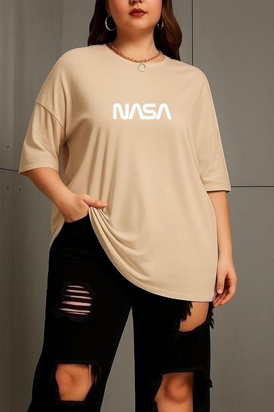 BENROMA 1 T-Shirt Is a Gift for Purchases of 6 or More in the Cart - Large Size Nasa Printed Unisex T-Shirt