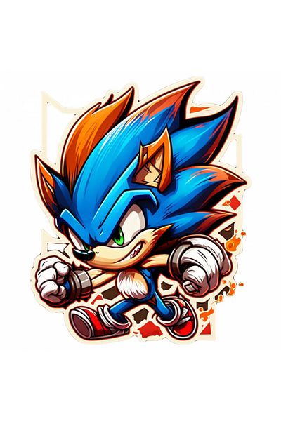 INOVATIX Set de 8 piese, autocolant de viteză Sonic the Hedgehog, INOVATIX®. 6 cm