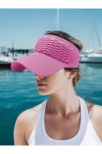 LAGRANZE Summer Knitted Textured Women's Visor Hat