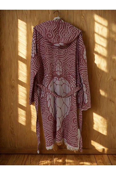 TekStilize Muslin 2 Layer Turtle Patterned Bathrobe (100% Cotton)
