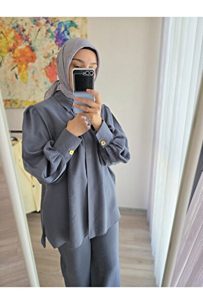 Butik Ketche Pantolon Gömlek Antrasit Alt-Üst Takım