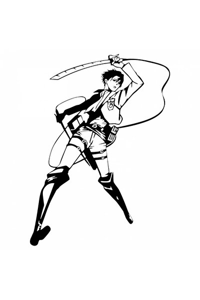 INOVATIX Set de 8 piese, autocolant Atac pe Titan Levi Ackerman, INOVATIX®. 6 cm