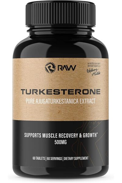 RAW مكمل تركيستيرون، مستخلص أجوغا تركستانيكا، بتركيز ١٠٪ (أعلى مستوى) | مُعزز...