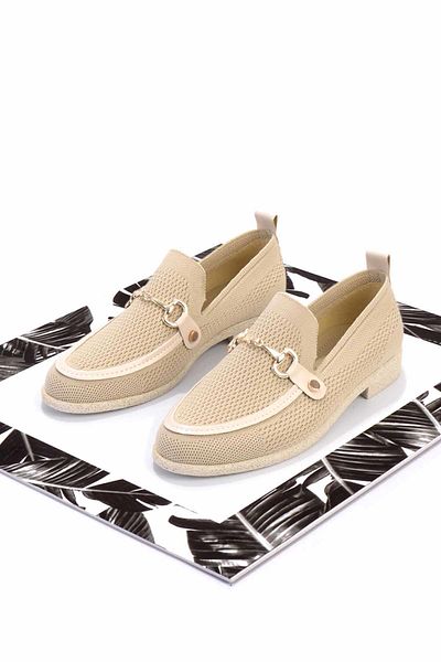 Bambi Μπεζ Γυναικεία Loafer Παπούτσια K01225020282