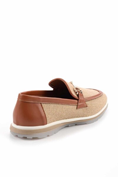 Bambi Bej Taba Kadın Loafer Ayakkabı K01225092628