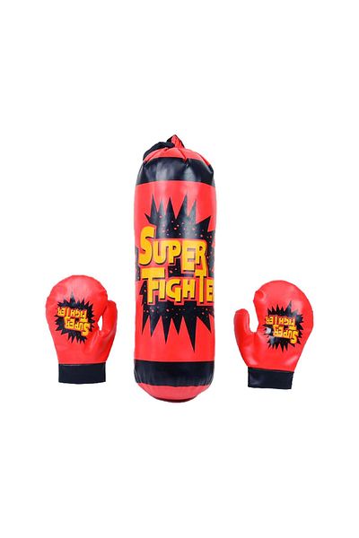 LUDIRO Set Sac si Manusi de Box pentru Copii, 19x19x49 Cm, Piele Ecologica
