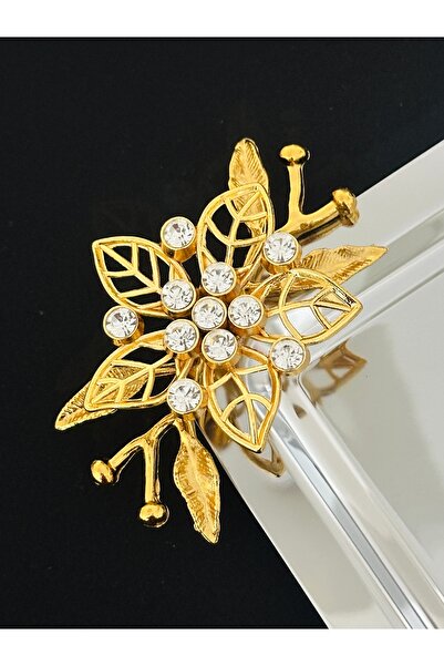 Melinda home Stainless Steel Square Stone Flower Accessory Detailed Tea, Coffee, Treat Serving Presentation Tray 21X21