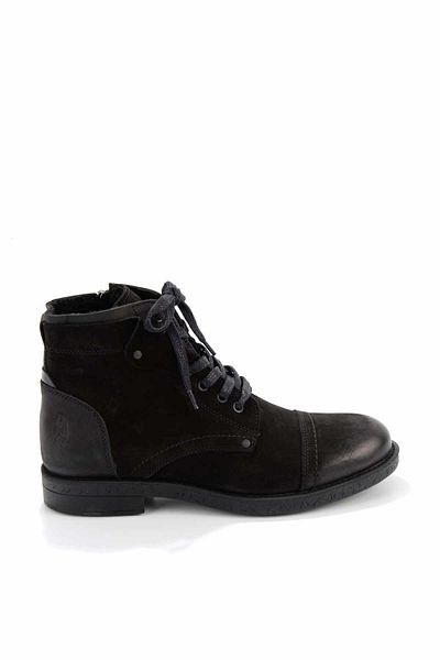 Hush Puppies Μαύρες ανδρικές μπότες & μποτάκια από γνήσιο δέρμα Hp1144176501