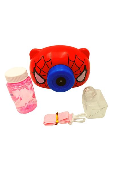 LUDIRO Interactive Toy for Making Soap Bubbles, Camera with Lights and Sounds, Spider-Man