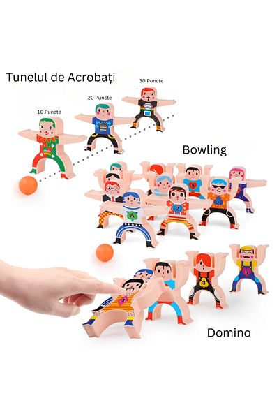LUDIRO Set Educativ de Stivuit si Construit, Trupa de Acrobati, Multiple Moduri de Utilizat