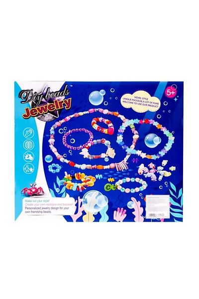 LUDIRO Craft Set, Beaded Bracelets, Ocean Relief, Blue, 31x4x26 cm