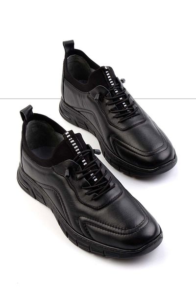 Bambi Black Napa Genuine Leather Men's Casual Shoes E01070022343