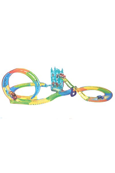 LUDIRO Car Circuit Set, 1 Interactive Car, 169 Pieces, Multiple Assembly Methods