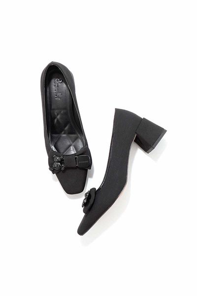 Bambi Matte Black Women's Classic Heeled Shoes K 01213355538