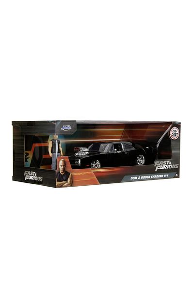 Simba JADA FAST AND FURIOUS SET DOME FIGURE AND 1970 DODGE CHARGER METAL CAR 1 TO 24 SCALE