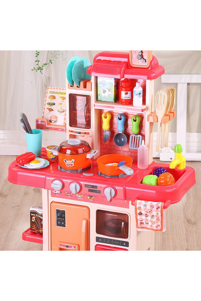 LUDIRO Set de Joaca Bucatarie Multifunctionala pentru Copii, 42 Piese, Bej Rose