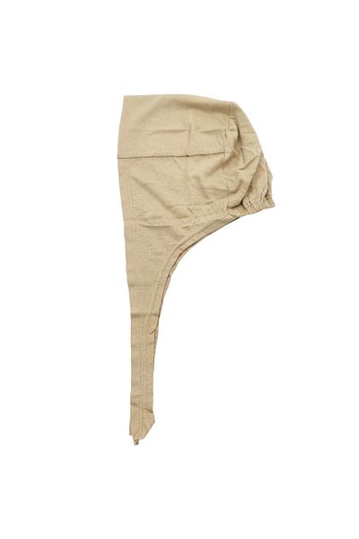 PAKER GİYİM Women's Beige Color Seamless Lace-Up Combed Cotton Hijab Bonnet