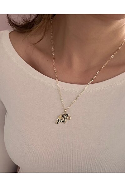 YENGEÇ Zircon Stone Green Steel Fish Necklace