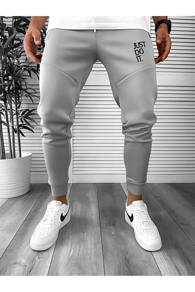 dehaine Men's Track Pants, Slim Fit, Just, 12616, Grey