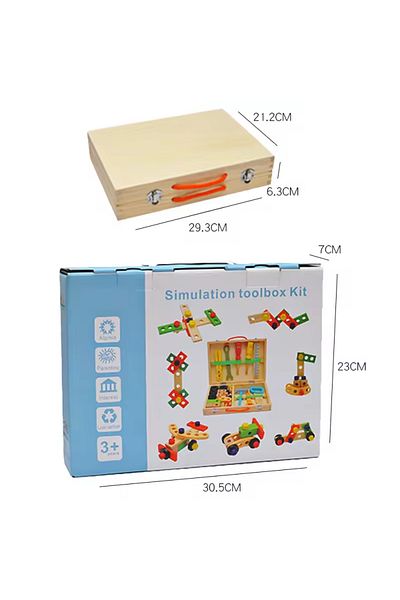 LUDIRO Montessori Interactive Toy, Wooden Tool Kit for Kids