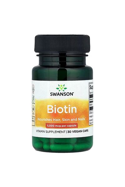 SWANSON , Biotin, 5,000 mcg, 30 Vegan Caps
