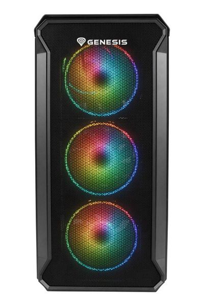 Genesis IRID 503 V2 Mini Tower ARGB Case BLACK, Tempered Glass, 5 Expansion Slots, Drive