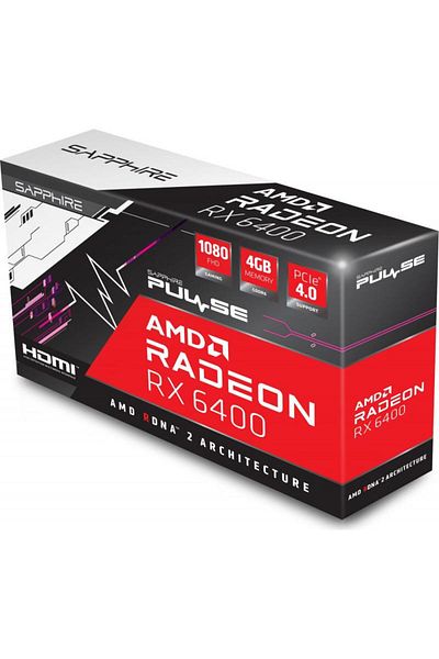 SAPPHIRE Placa video Radeon RX 6400 PULSE, 4GB GDDR6, 64-bit