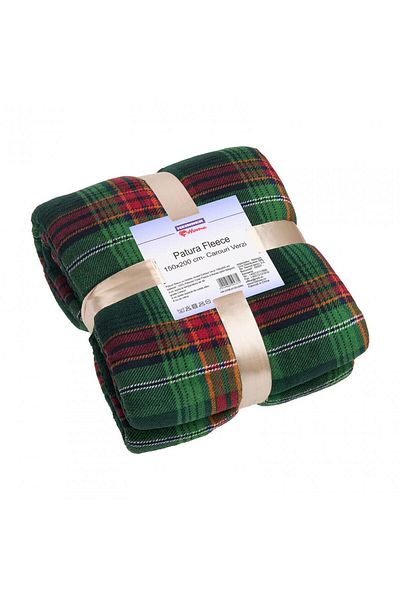 Heinner FLEECE BLANKET 150X200 CM-GREEN CHECK