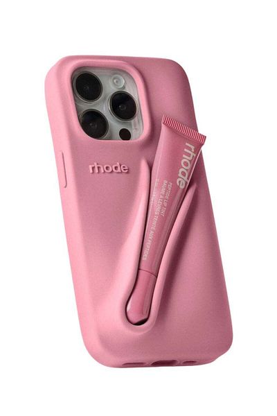 rhode Silicone Lip Holder for Cell Phone, Lip Gloss Adhesive Sleeve for Phone, Lip Holder Stick-on Phone C