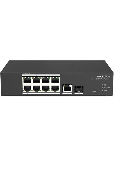 Hikvision Switch 8 porturi PoE DS-3T1310P-SI/HS prezinta 8 × 10/100 Mbps PoE port,1 × 1 Gbps RJ