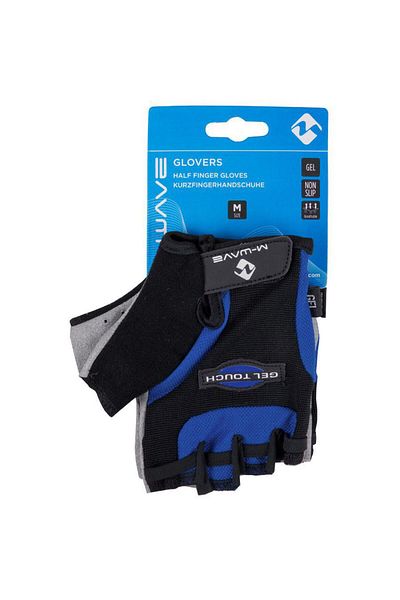 Pegas M-WAVE CYCLING GLOVES L, BLUE-BLACK