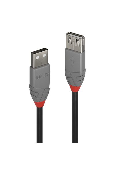 LİNDY Cablu USB 2.0 Ext. USB 2m, latime de banda 480Mbps, Anthra