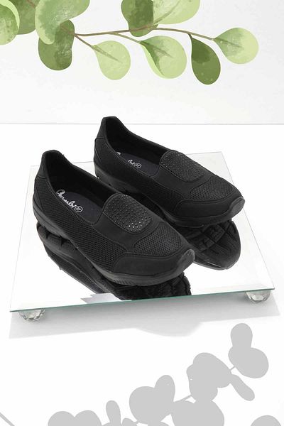 Bambi Schwarze Mesh-Damen-Freizeitschuhe K 01311221022