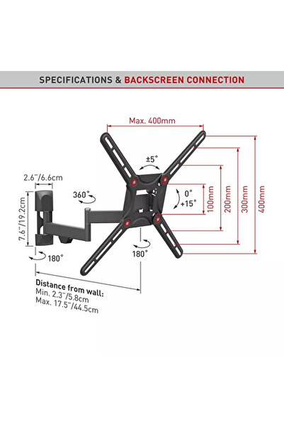 Barkan TV / Monitor Mounts Barkan FM 13-60" 25kg TV Wall Mount