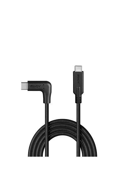 LİNDY USB C 3.2 cable 90° Right angle, length 1m, maximum power 60W, supported bandwidth