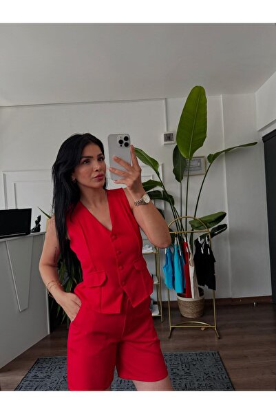 auraboutique Yelekli şort takım