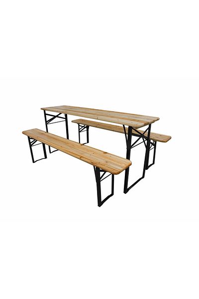 Heinner TABLE SET WITH 2 FOLDABLE WOODEN BENCHES