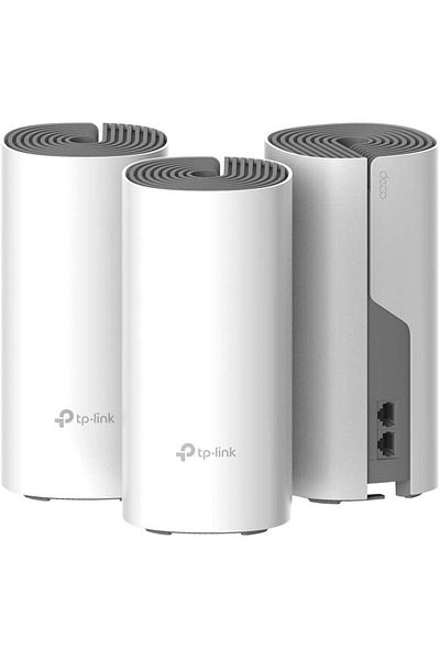 TP-LINK AC1200 Whole Home Mesh Wi-Fi System, DECO E4(3-PACK);2 10/100Mbps WAN/LAN Ports
