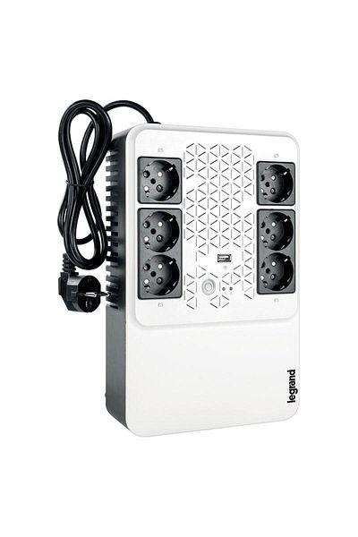 Legrand UPS MULTIPLUG 600, 600VA/360W, 6x German standard sockets, USB charger, baterie 1x 12V