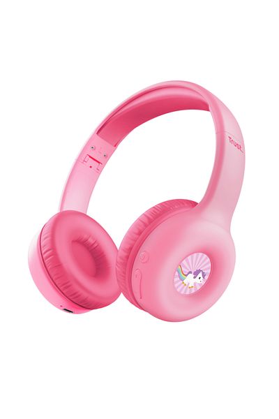 Trust Nouna WS kids headphones, frequency response 20 Hz - 20,000 Hz, sensitivity 92 dB, pink