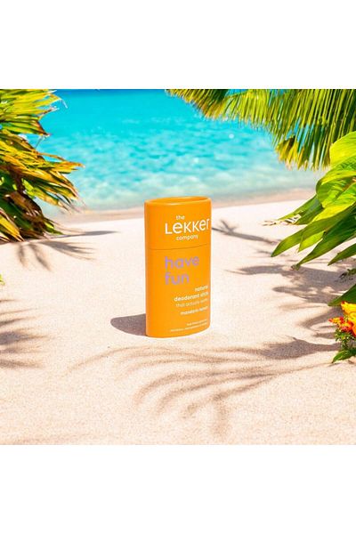 LEKKER Lekker deodorant stick, vegan, aluminum-free, Mandarin and Lemon 40g (zero plastic)