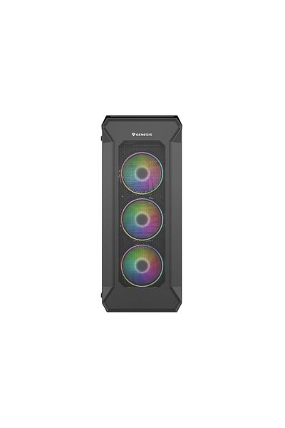 Genesis IRID 505 V2 Mid Tower ARGB Case BLACK, Tempered Glass, 8 Expansion Slots, Drive B